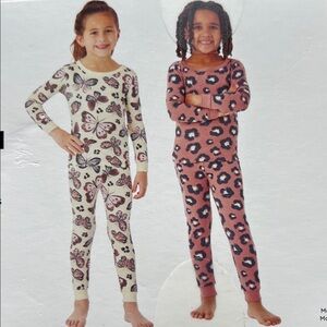 Organic Cotton Butterfly and Leopard Print Kids Pajama Set